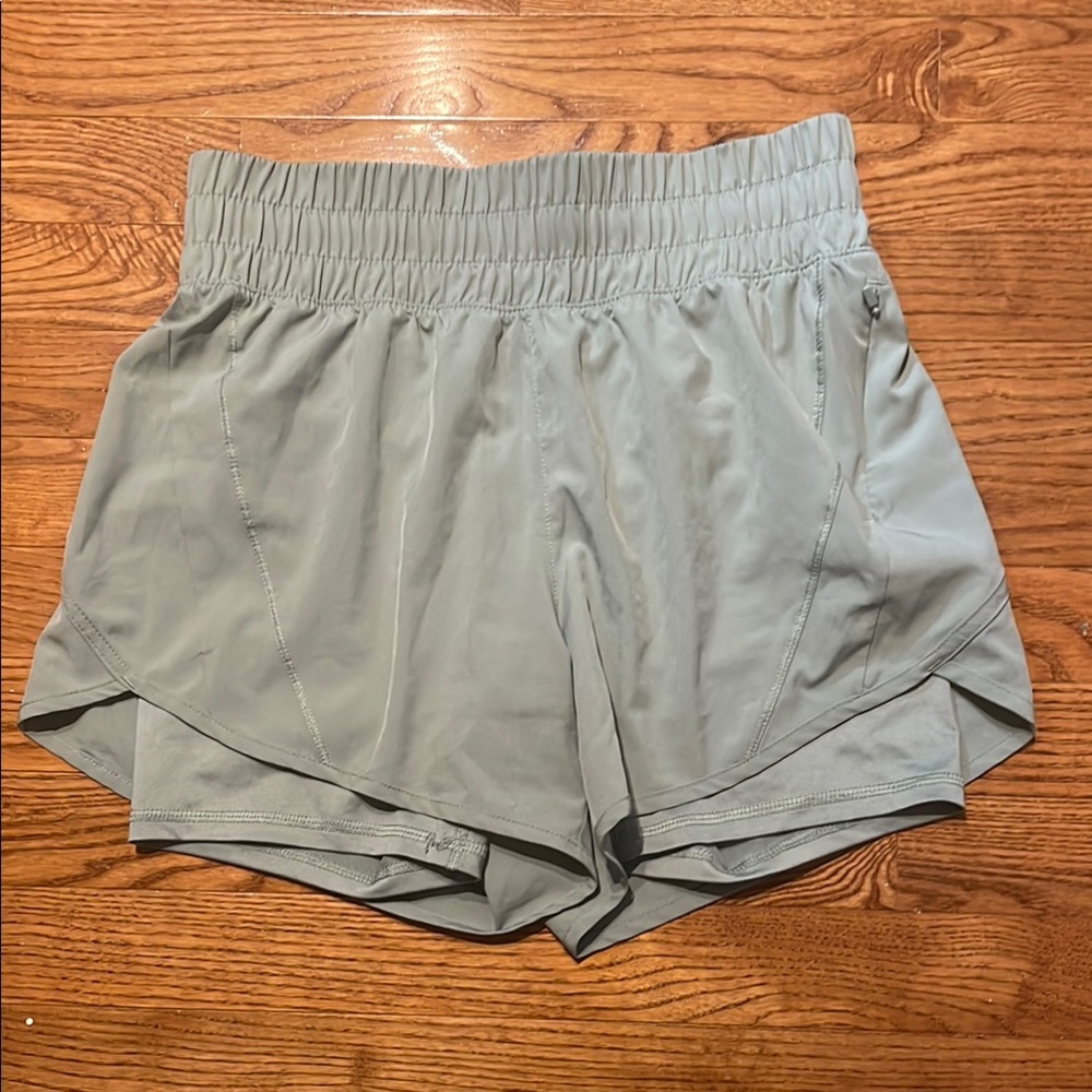 Avia Gray Athletic Shorts Moisture-Wicking Elastic Waistband